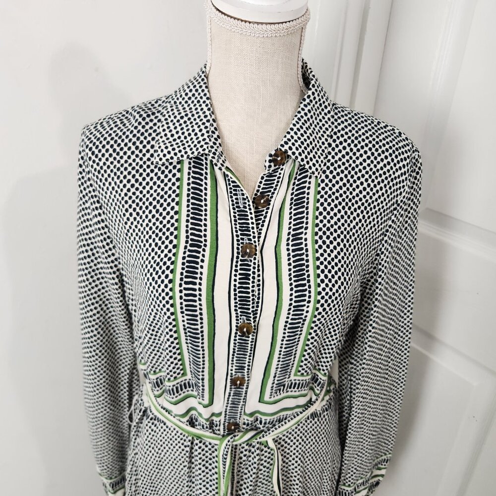 Maeve Anthropologie Dress Womens 12 Polka Dot Constantine Handkerchief Hem - Picture 3 of 16